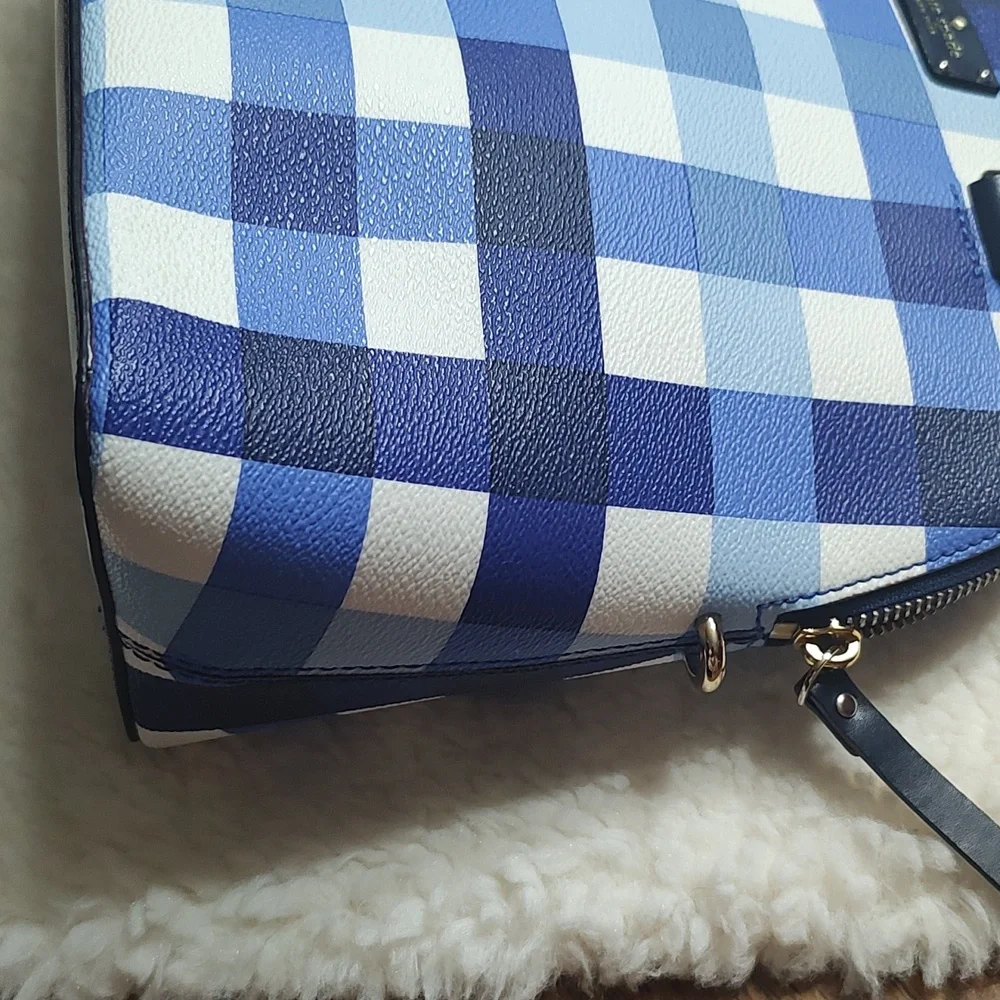 Super Rare Kate Spade Blue Plaid Bag - Picture 7 of 15